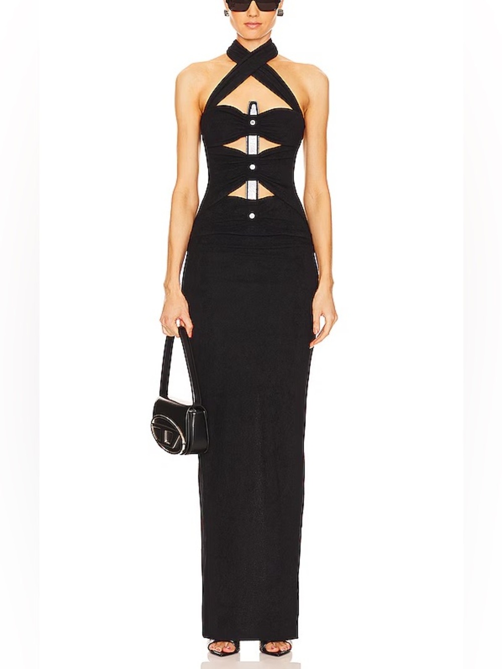 $995 NWT RTA Belt Inset Cutout Maxi Dress Size 8